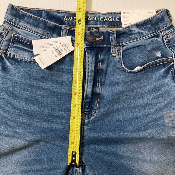 American Eagle Outfitters | NWT Mom Jean Distressed Soft Knit 6 Long Jeans - Picture 8 of 10